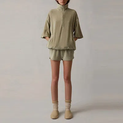 Essentials (wmns) Fear Of God  Ss22 Velour Mockneck Pullover 'sea Foam' In Neutral