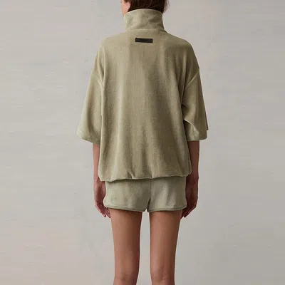 Essentials (wmns) Fear Of God  Ss22 Velour Mockneck Pullover 'sea Foam' In Neutral