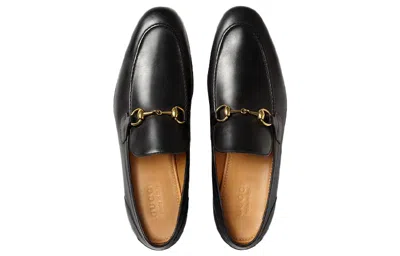 Gucci Men Jordaan Leather Loafers In Black