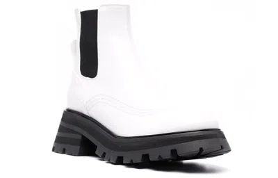 Alexander Mcqueen Multicolor Leather Boot In White
