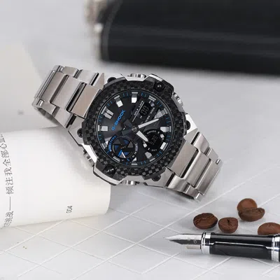 Casio G-shock Analog-digital 'black Silver' In Metallic