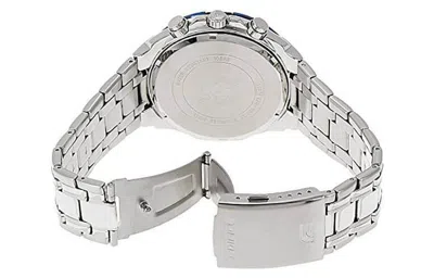 Casio Edifice Waterproof Stainless Steel Strap Mens Black/blue Analog In Metallic