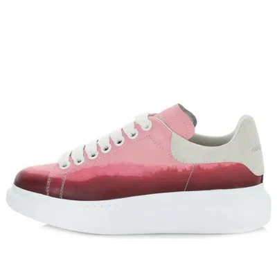 Alexander Mcqueen Oversized Dip Dye Leather Sneakers Pink In Multi