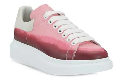 Alexander Mcqueen Oversized Dip Dye Leather Sneakers Pink In Multi