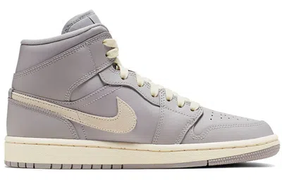 Air Jordan (wmns)  1 Mid 'grey Light Bone' In Gray