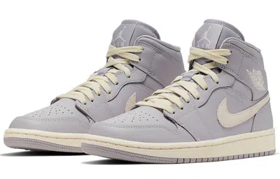 Air Jordan (wmns)  1 Mid 'grey Light Bone' In Gray