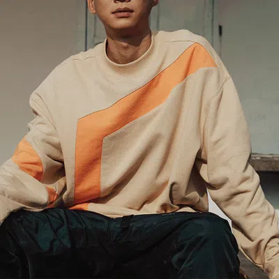 Vans Logo Printing Casual Sports Pullover Couple Style Khaki In Brown