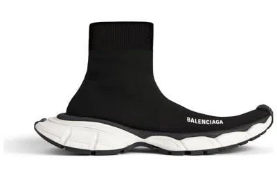 Balenciaga 3xl Sock Logo-print Stretch-knit Slip-on Sneakers In Black