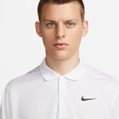 Nike Dri-fit Victory Logo Quick Dry Breathable Sports Short Sleeve Polo Shirt White