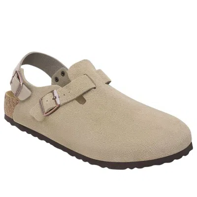Birkenstock Taupe Suede Tokyo Slipper In Neutrals