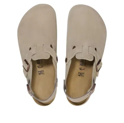 Birkenstock Taupe Suede Tokyo Slipper In Neutrals