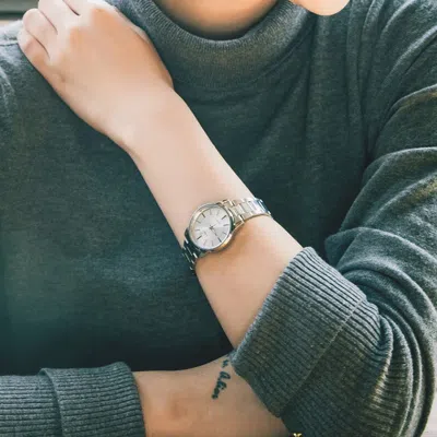 Casio Waterproof Stainless Steel Strap Unisex Mens Silver Analog In Metallic