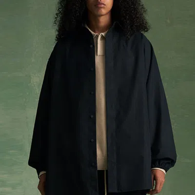 Essentials Fear Of God  Fw23 Button Down Shirt 'jet Black'