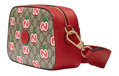 Gucci (wmns)  Apple Pattern Leather Canvas Shoulder Messenger Bag 'ebony Red'