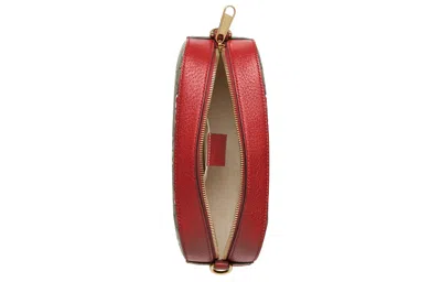 Gucci (wmns)  Apple Pattern Leather Canvas Shoulder Messenger Bag 'ebony Red'