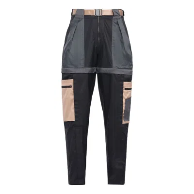Air Jordan (wmns)  Casual Sports Detachable Pants Contrasting Colors Multiple Pockets Long Pants/trou In Black