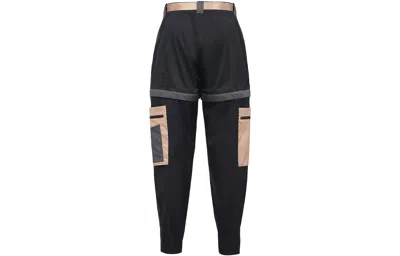 Air Jordan (wmns)  Casual Sports Detachable Pants Contrasting Colors Multiple Pockets Long Pants/trou In Black