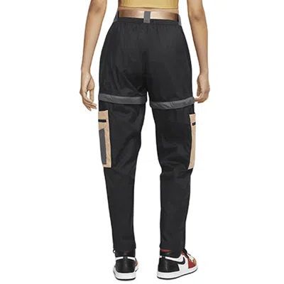 Air Jordan (wmns)  Casual Sports Detachable Pants Contrasting Colors Multiple Pockets Long Pants/trou In Black