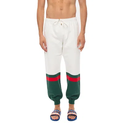 Gucci Web Panel Jogger Pant 'white' In Gray