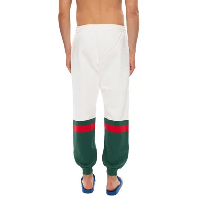 Gucci Web Panel Jogger Pant 'white' In Gray