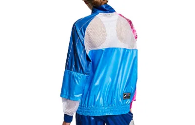 Nike (wmns)  Sportswear Woven Jacket White/pink/blue Colorblock In Multi