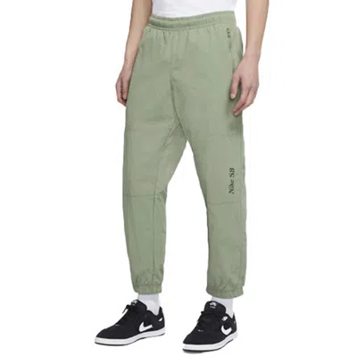 Nike Sb Logo Embroidered Skateboard Woven Sports Pants Green
