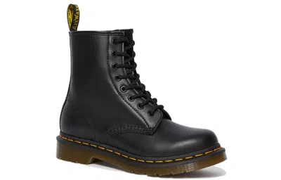 Dr. Martens Lace Up Leather Ankle Boots Pull Tab In Black