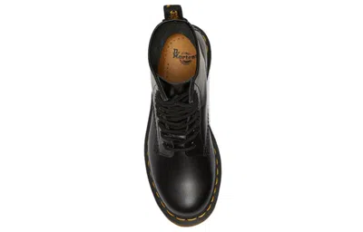 Dr. Martens Lace Up Leather Ankle Boots Pull Tab In Black
