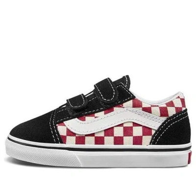 Vans (td)  Old Skool V 'checkerboard - Black Red'