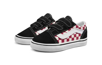 Vans (td)  Old Skool V 'checkerboard - Black Red'
