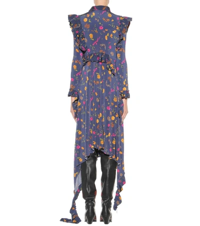 Shop Vetements Ruffled Floral-printed Jersey Dress In Eavy