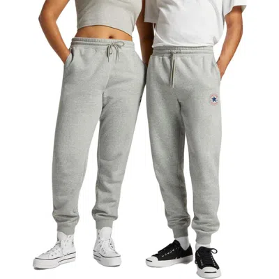 Converse Go-to All Star Patch Standard-fit Fleece Sweatpants 'grey' In Gray
