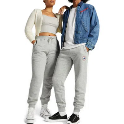 Converse Go-to All Star Patch Standard-fit Fleece Sweatpants 'grey' In Gray