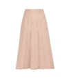 VALENTINO Embellished wool and silk skirt