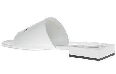 Balenciaga Box Mule Leather Sandals In White