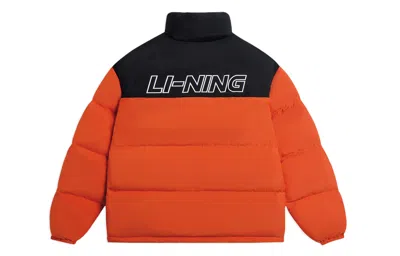 Li-ning Graphic Color Block Down Jacket 'black Orange'