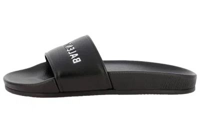 Balenciaga Logo Rubber Slide Sandals In Black