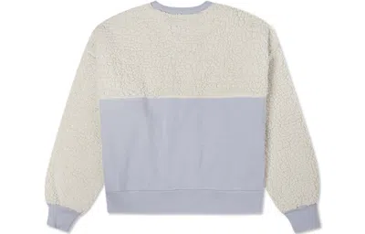 Converse (wmns)  Splicing Lamb's Wool Round Neck Pullover Milk White Hoodie In Multi