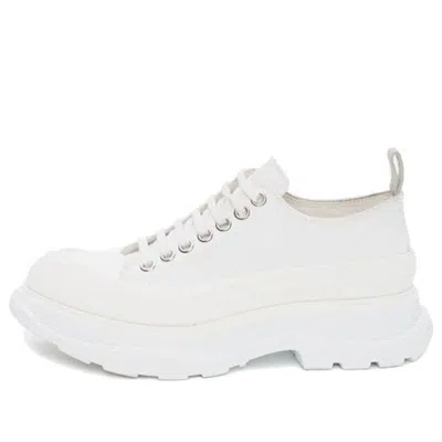 Alexander Mcqueen White Canvas Tread Slick Sneakers