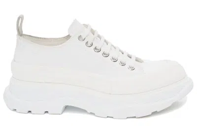 Alexander Mcqueen White Canvas Tread Slick Sneakers