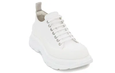 Alexander Mcqueen White Canvas Tread Slick Sneakers