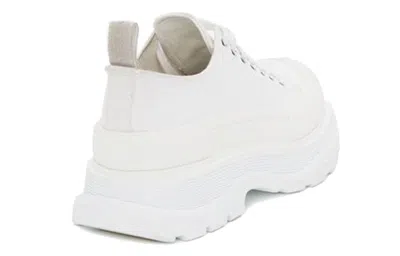 Alexander Mcqueen White Canvas Tread Slick Sneakers