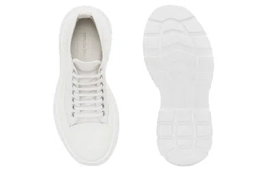 Alexander Mcqueen White Canvas Tread Slick Sneakers