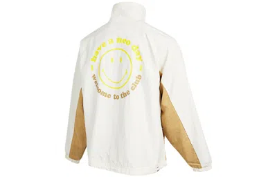 Adidas Originals Adidas Neo U Smly Jkt Casual Sports Smiling Face Pattern Jacket Khaki In Brown