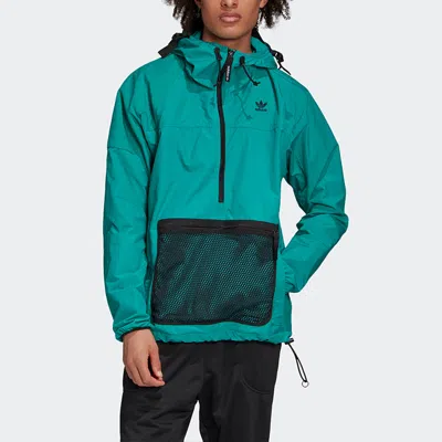 Adidas Originals Half Zipper Hooded Track Jacket Green