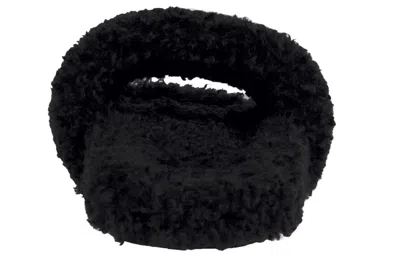 Balenciaga Furry Logo-embroidered Faux Shearling Slides In Black