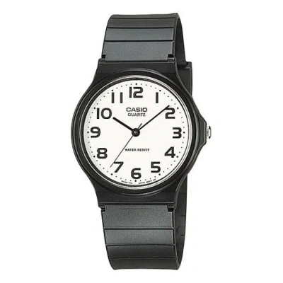 Casio Mens White Dial Black Resin Strap Watch Mq24-7b2llub