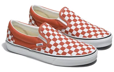 Vans Classic Slip-on 'checkerboard - Burnt Ochre' In Red