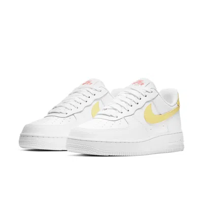 Nike Air Force 1 Low '07 "white/light Citron" Sneakers In White