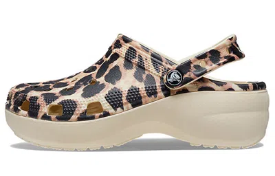 Crocs Classic Platform Clogs In Leopard Print Mix-multi